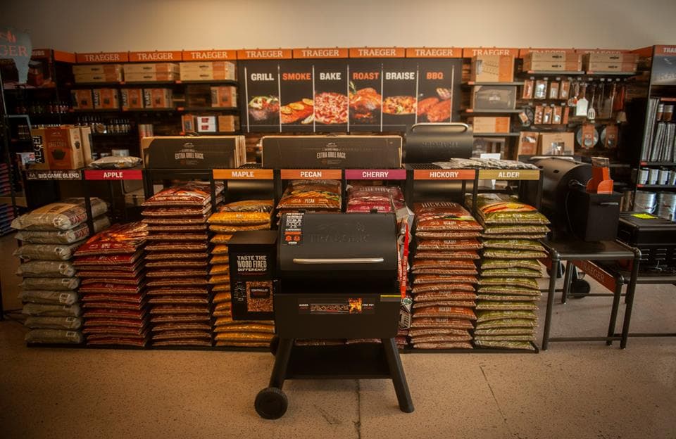 Traeger Display Wall at BBQ Concepts