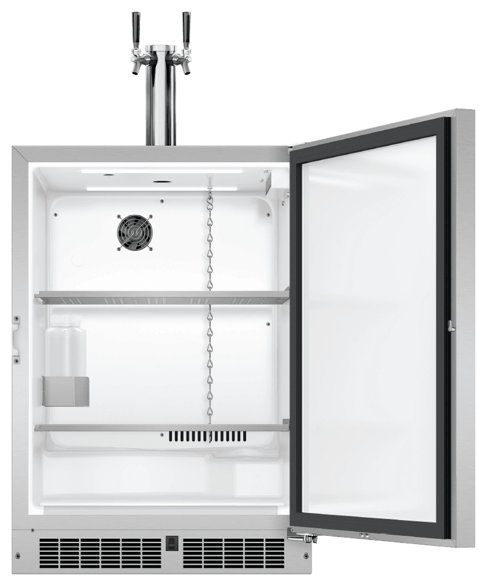 24" Dual Tap Outdoor Beer Dispenser, Right Hinge thumbnail 2