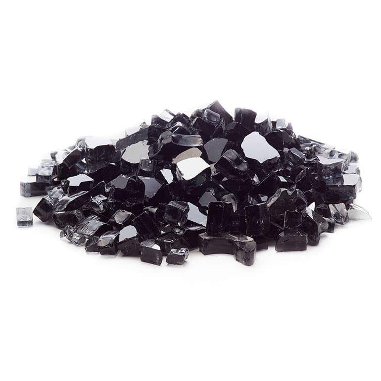 Black Reflective Fire Glass 1/2"