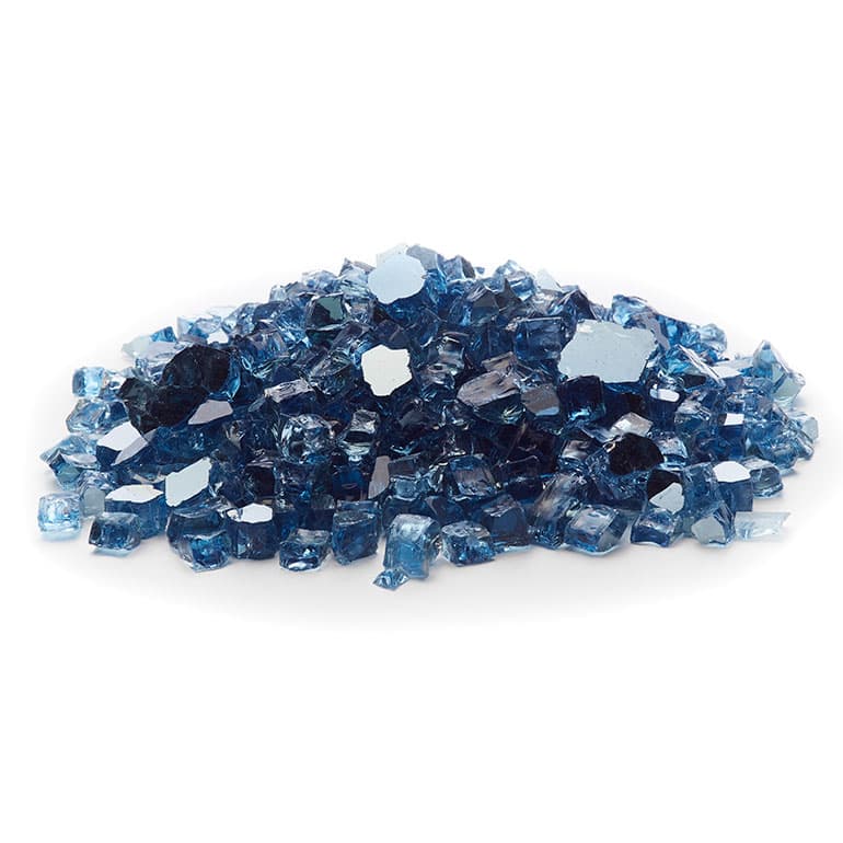 Sky Blue Reflective Fire Glass 1/2"