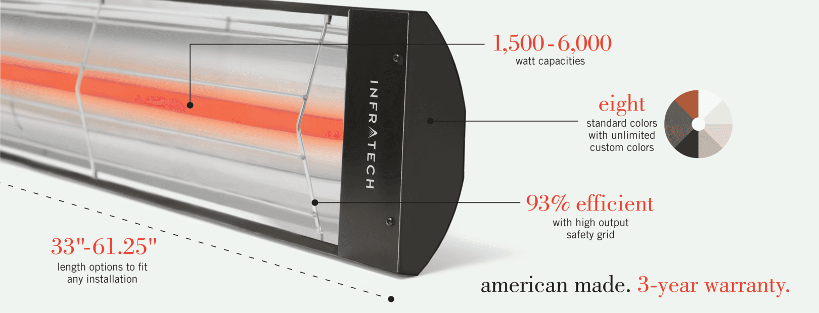 Infratech CD-Series 61.25" 6,000W Dual Element Heater