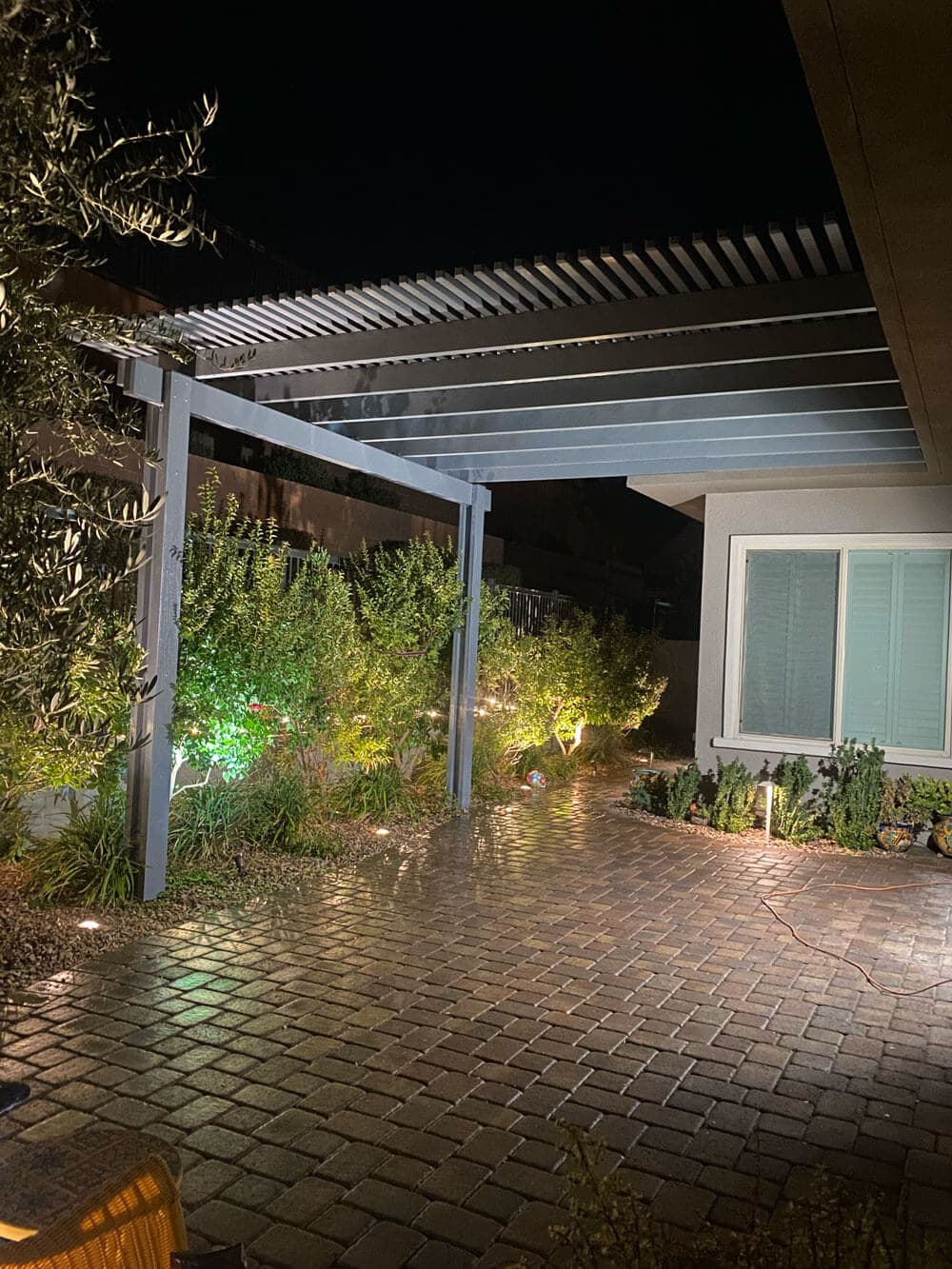 Patio cover with outdoor kitchen