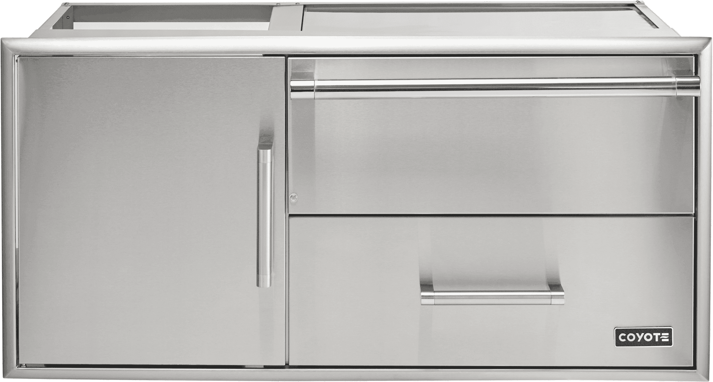 Coyote 42-Inch Access Door with Storage & Warming Drawer Combo - Image 1