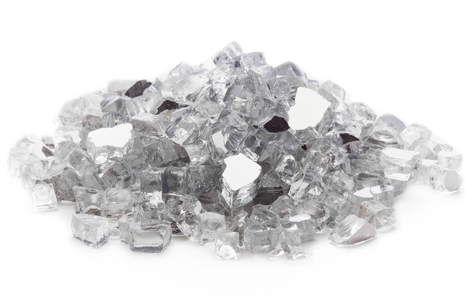 Silver Reflective Fire Glass 1/2"