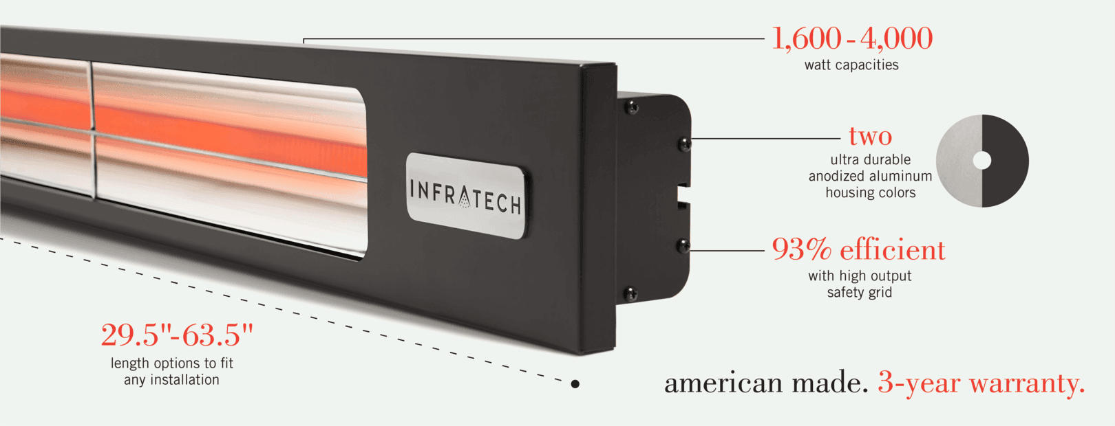 Infratech SL-Series 63.5" 3,000W Slim Profile Heater