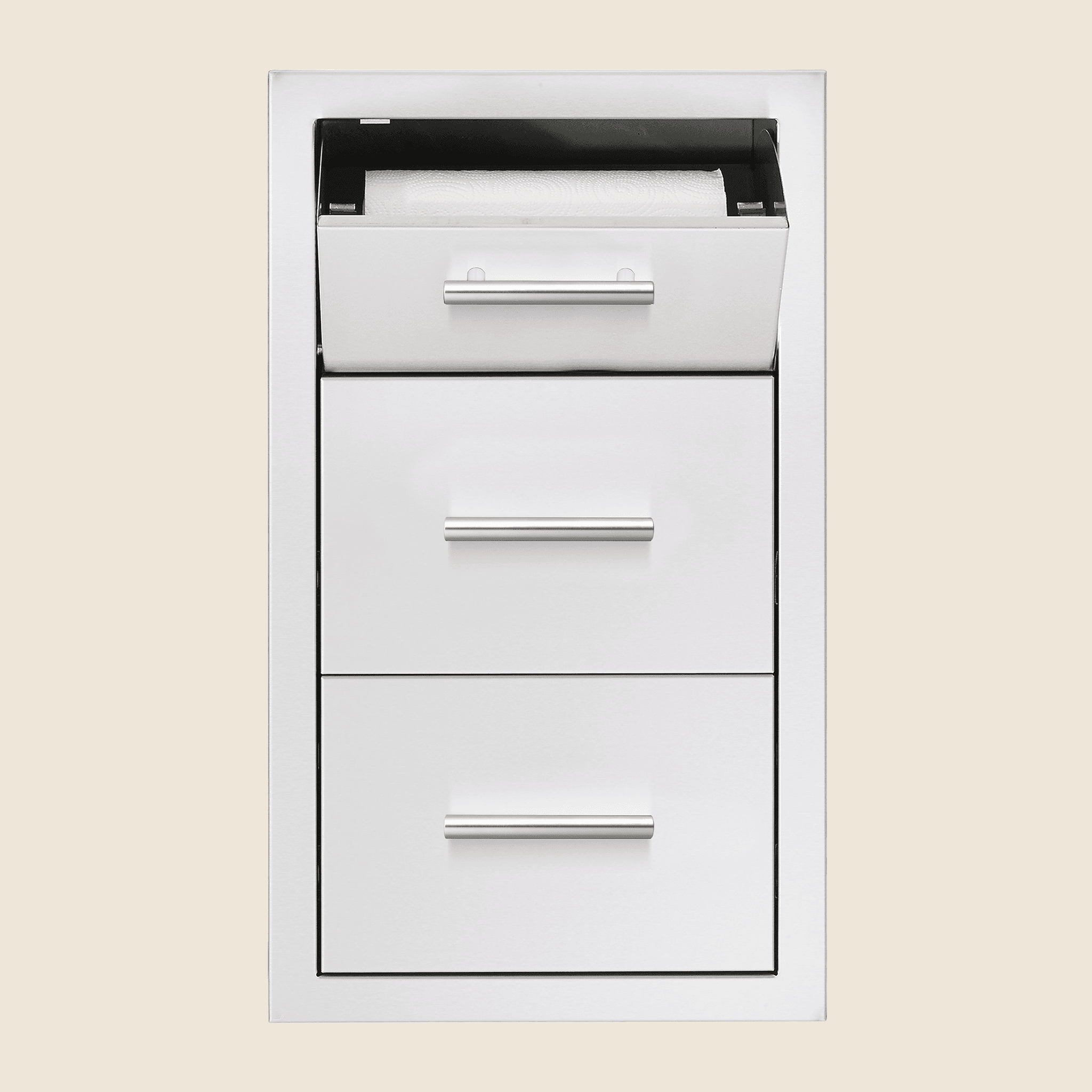 17" Vertical 2-Drawer & Paper Towel Holder Combo - Image 1