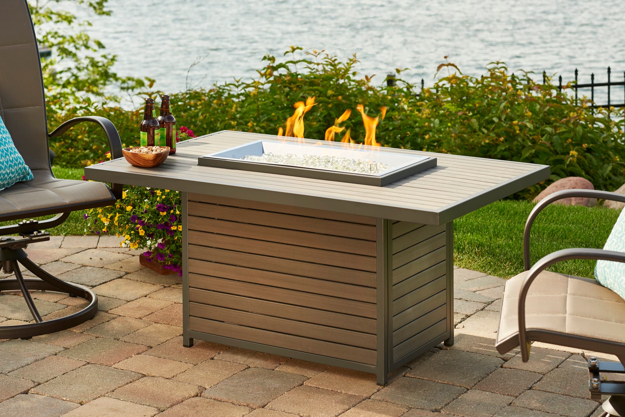The Great OutdoorRoom Company - Brooks Rectangular Gas Fire Pit Table