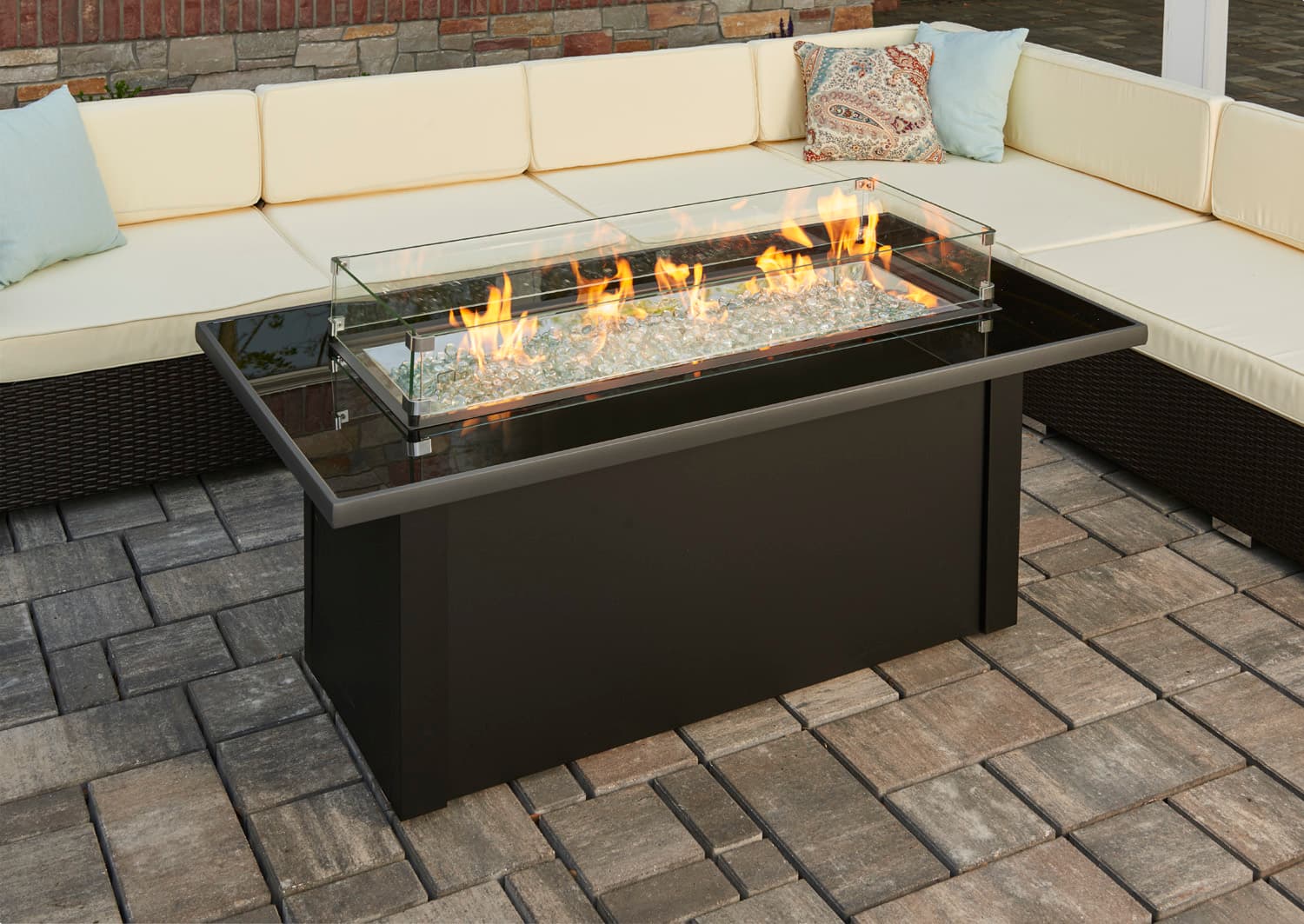 The Outdoor GreatRoom Company - Monte Carlo Linear Gas Fire Pit Table