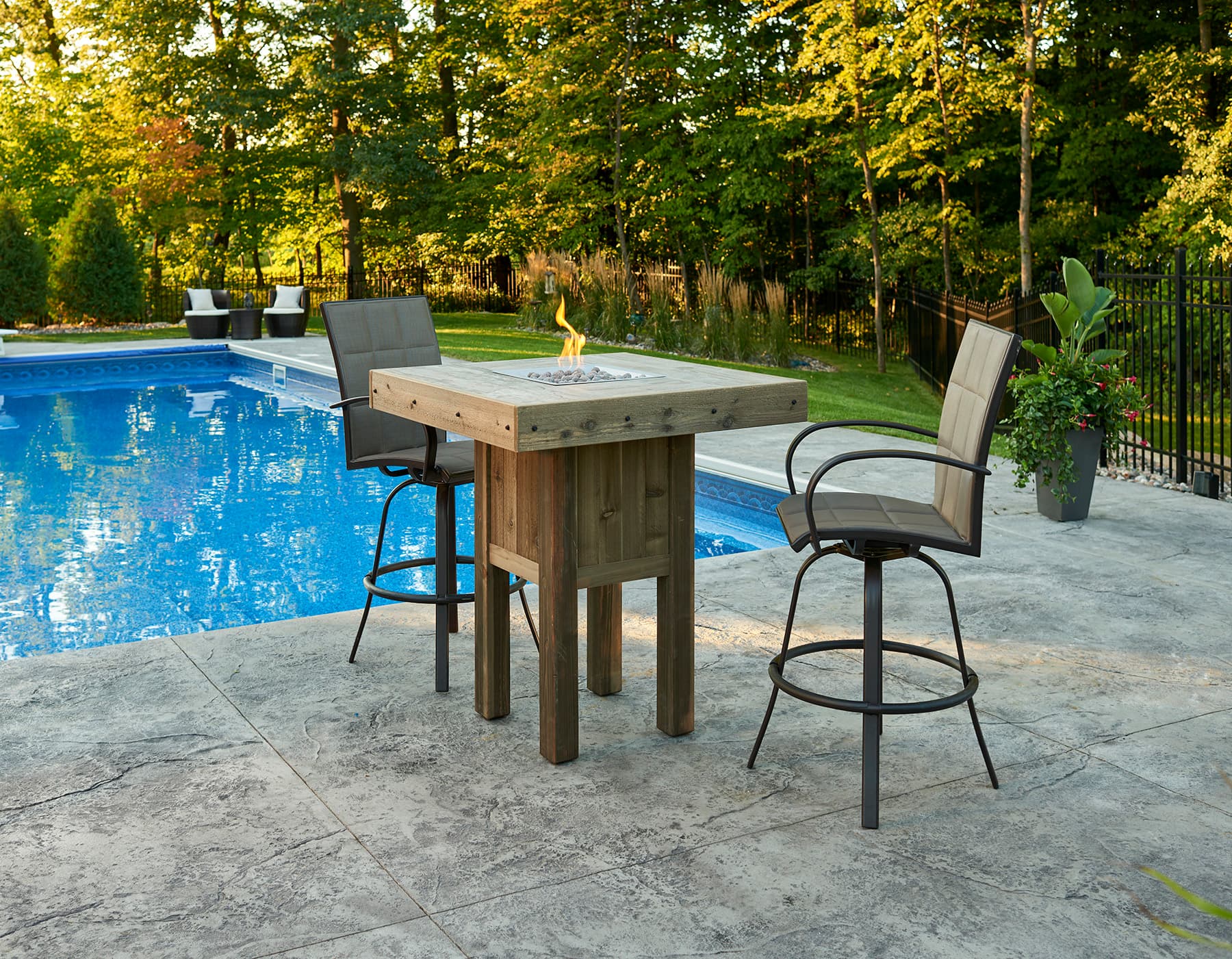 The Outdoor GreatRoom Company - Westport Square Pub Height Gas Fire Pit Table