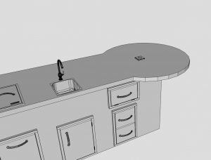 Staight Island with Built Round Table - BBQ Concepts of Las Vegas, Nevada